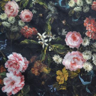 Flores barrocas con fondo oscuro Flores barrocas con fondo oscuro